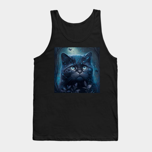 Black British Shorthair Wonderland Tank Top by Enchanted Reverie